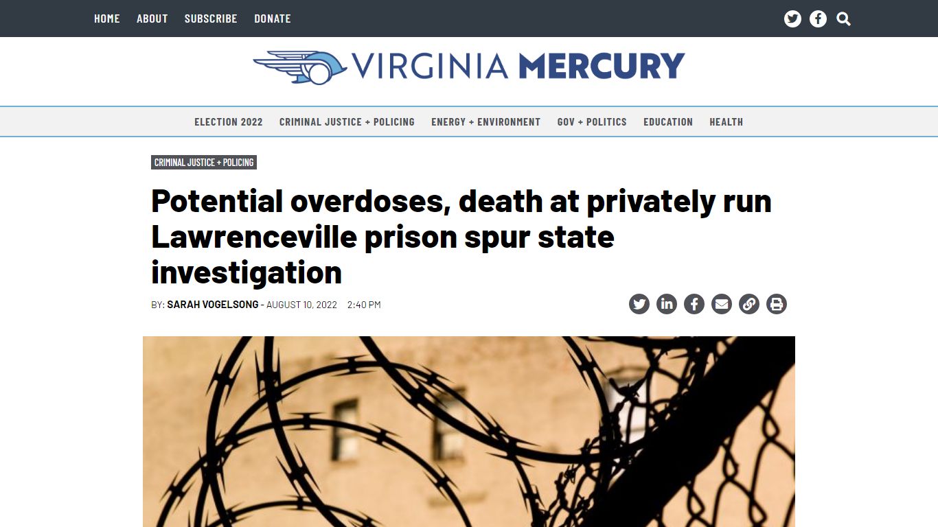 Potential overdoses, death at privately run Lawrenceville prison spur ...